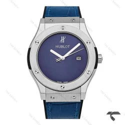 ساعت هابلوت مردانه بند چرم سرمه ای صفحه مهندسی Hublot-10441-G