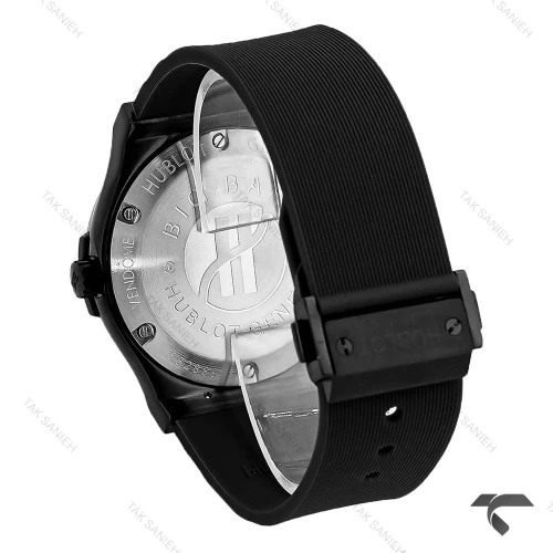 ساعت هابلوت مردانه صفحه مهندسی فول مشکی Hublot-10444-G