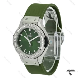 ساعت هابلوت زنانه سیلور سبز دورنگین Hublot-10446-L
