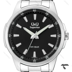 ساعت مردانه کیو اند کیو C21A-001VY بند فلزی کلاسیک صفحه مشکی QQ-10521-G