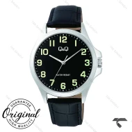 ساعت مچی مردانه کیو اند کیو C36A-014PY بند چرم مشکی QQ-10524-G