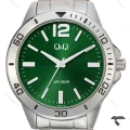 ساعت مردانه کیو اند کیو Q28B-011PY کلاسیک استیل صفحه سبز QQ-10530-G