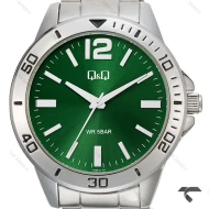 ساعت مردانه کیو اند کیو Q28B-011PY کلاسیک استیل صفحه سبز QQ-10530-G