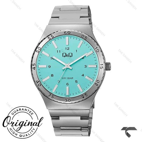 ساعت کیو اند کیو مردانه Q70B-002PY نقره‌ای صفحه تیفانی QQ-10537-G