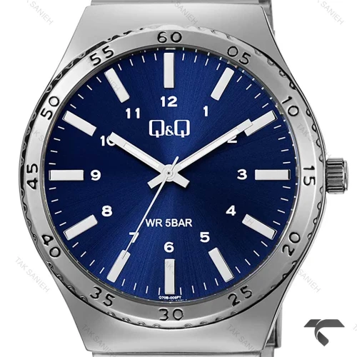 ساعت مردانه کیو اند کیو Q70B-005PY کلاسیک صفحه سرمه ای QQ-10539-G
