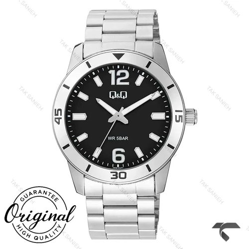 ساعت کیو اند کیو مردانه Q85B-002PY استیل مشکی QQ-10540-G