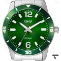 ساعت مردانه کیو اند کیو Q85B-003PY نقره ای صفحه سبز QQ-10541-G