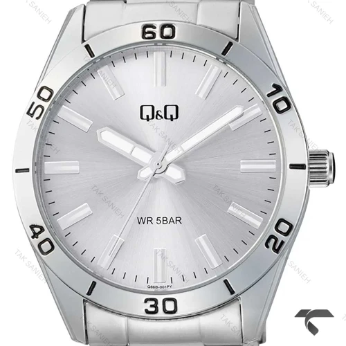 ساعت مچی مردانه کیو اند کیو Q86B-001PY تمام سیلور QQ-10545-G