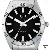 ساعت کیو اند کیو مردانه Q86B-002PY بند استیل صفحه مشکی QQ-10551-G