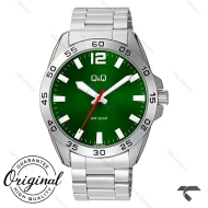 ساعت مچی کیو اند کیو مردانه Q87B-004PY بند استیل صفحه سبز QQ-10552-G
