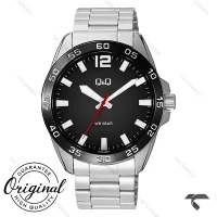 ساعت مردانه کیوکیو Q87B-005PY بند استیل صفحه مشکی QQ-10553-G