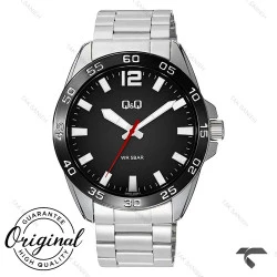 ساعت مردانه کیوکیو Q87B-005PY بند استیل صفحه مشکی QQ-10553-G