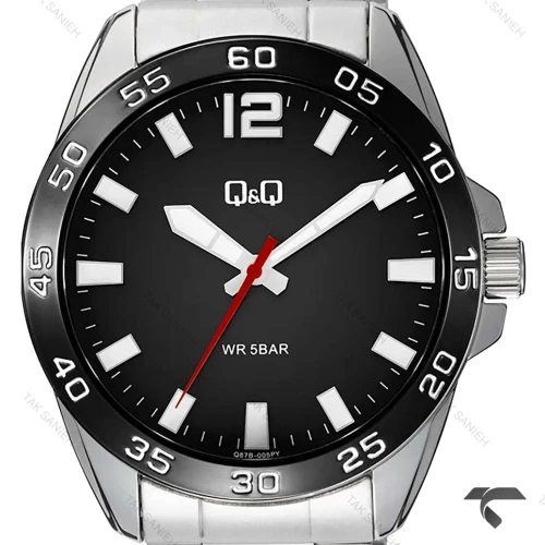 ساعت مردانه کیوکیو Q87B-005PY بند استیل صفحه مشکی QQ-10553-G