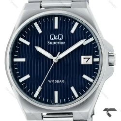 ساعت مردانه کیو اند کیو S21A-003VY سری Superior صفحه سرمه ای QQ-10564-G