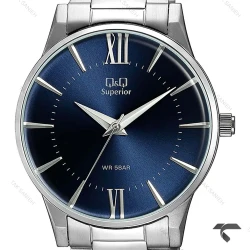 ساعت کیو اند کیو S398J212Y مردانه سیلور صفحه سرمه ای QQ-10568-G