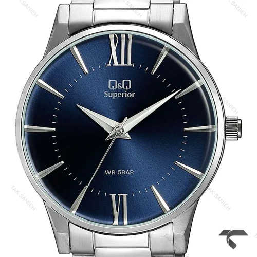 ساعت کیو اند کیو S398J212Y مردانه سیلور صفحه سرمه ای QQ-10568-G
