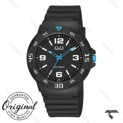 ساعت اسپرت مردانه کیو اند کیو V02A-014VY مشکی عقربه آبی QQ-10569-G