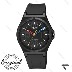 ساعت مردانه کیو اند کیو V04A-006VY اسپرت عقربه قرمز آبی QQ-10572-G