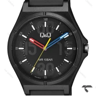 ساعت مردانه کیو اند کیو V04A-006VY اسپرت عقربه قرمز آبی QQ-10572-G