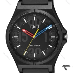 ساعت مردانه کیو اند کیو V04A-006VY اسپرت عقربه قرمز آبی QQ-10572-G
