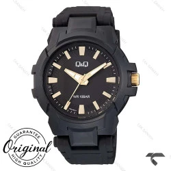 کیو اند کیو مردانه V50A-001VY اسپرت مشکی عقربه طلایی QQ-10576-G