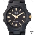 کیو اند کیو مردانه V50A-001VY اسپرت مشکی عقربه طلایی QQ-10576-G