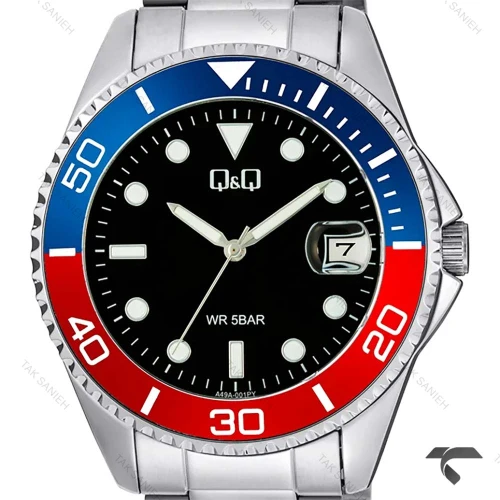 ساعت کیو کیو مردانه A49A-001PY بند فلزی مدل پپسی QQ-10610-G