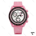 ساعت امگا سواچ ماموریت به ماه صورتی بند رابر جدید Swatch-10595-U