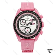 ساعت امگا سواچ ماموریت به ماه صورتی بند رابر جدید Swatch-10595-U