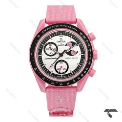 ساعت امگا سواچ ماموریت به ماه صورتی بند رابر جدید Swatch-10595-U