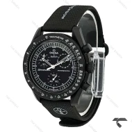 ساعت امگا سواچ ماموریت به ماه بند رابر جدید فول مشکی Swatch-10596-U