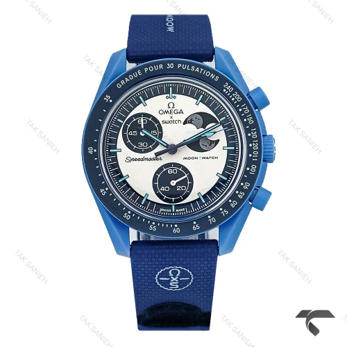 امگا سواچ ماموریت به ماه سرمه ای بند رابر جدید Swatch-10603-U