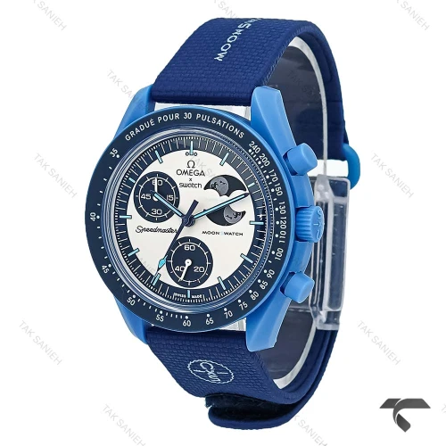 امگا سواچ ماموریت به ماه سرمه ای بند رابر جدید Swatch-10603-U