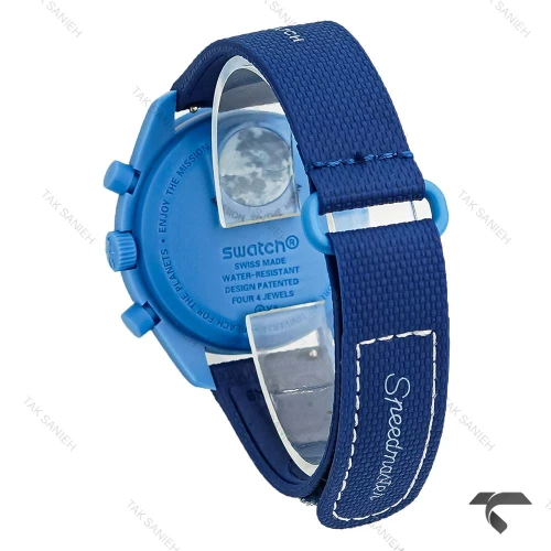 امگا سواچ ماموریت به ماه سرمه ای بند رابر جدید Swatch-10603-U