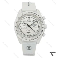 ساعت امگا سواچ ماموریت به ماه بند رابر جدید سفید Swatch-10607-U