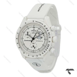 ساعت امگا سواچ ماموریت به ماه بند رابر جدید سفید Swatch-10607-U