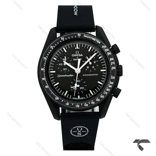 ساعت امگا سواچ ماموریت به ماه بند رابر جدید فول مشکی Swatch-10608-U