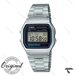 کاسیو نوستالژی A158WA-1 کامپیوتری استیل صفحه مشکی Casio-10244-U