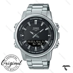 ساعت کاسیو AMW-880D-1AV اصل مردانه سیلور صفحه مشکی Casio-7413-G