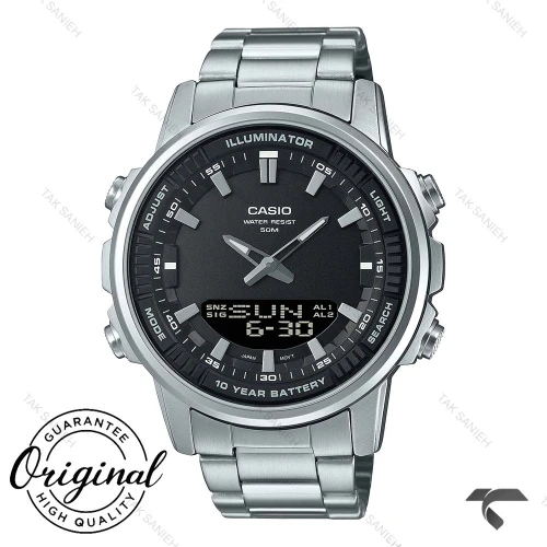 ساعت کاسیو AMW-880D-1AV اصل مردانه سیلور صفحه مشکی Casio-7413-G