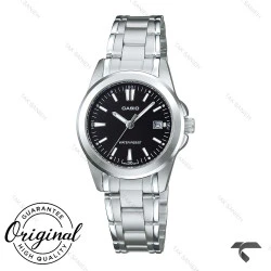 ساعت کاسیو زنانه LTP-1215A-1A2 سیلور صفحه مشکی Casio-10274-L