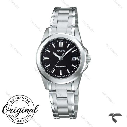 ساعت کاسیو زنانه LTP-1215A-1A2 سیلور صفحه مشکی Casio-10274-L