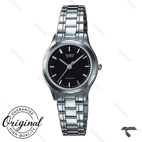 ساعت کاسیو LTP-1275D-1ADF سیلور  صفحه مشکی زنانه Casio-10280-L