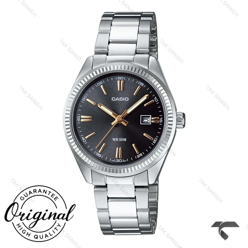 ساعت مچی کاسیو زنانه LTP-1302D-1A2V تقویم دار عقربه طلایی Casio-10282-L