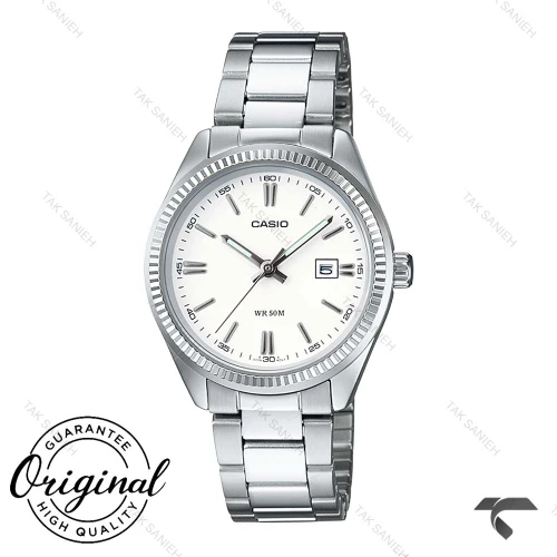 ساعت زنانه کاسیو LTP-1302D-7A1V سیلور صفحه سفید Casio-10284-L