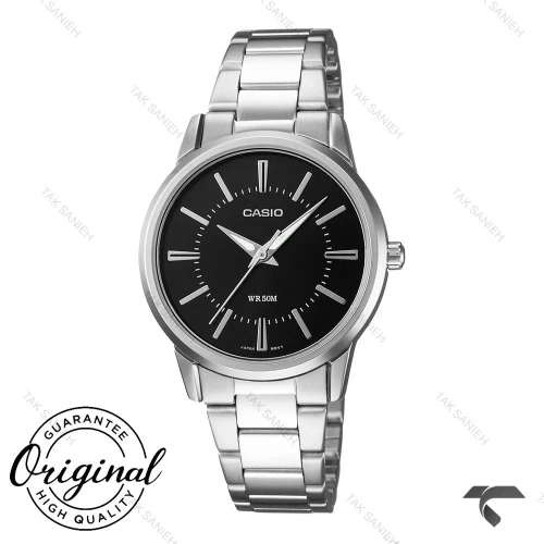 ساعت کاسیو اورجینال LTP-1303D-1AV زنانه سیلور صفحه مشکی Casio-10289-L