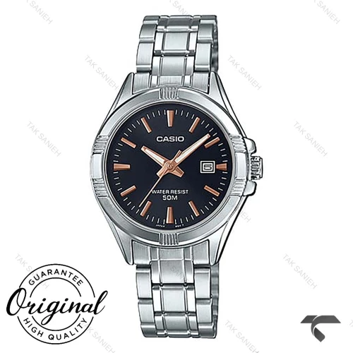 ساعت زنانه کاسیو LTP-1308D-1A2V سیلور صفحه مشکی Casio-10292-L