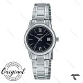 ساعت کاسیو زنانه LTP-V002D-1B3 سیلور صفحه مشکی Casio-10303-L