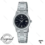 ساعت کاسیو زنانه LTP-V002D-1B3 سیلور صفحه مشکی Casio-10303-L