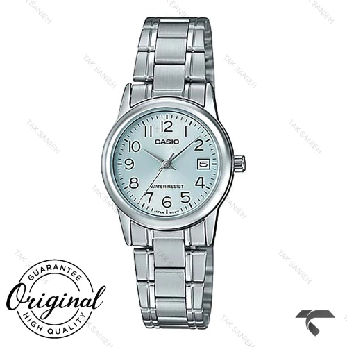 ساعت زنانه کاسیو LTP-V002D-2B سیلور صفحه تیفانی Casio-10304-L